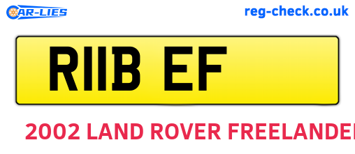 R11BEF are the vehicle registration plates.