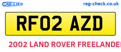 RF02AZD are the vehicle registration plates.