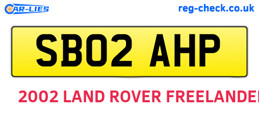 SB02AHP are the vehicle registration plates.
