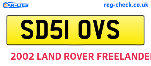 SD51OVS are the vehicle registration plates.