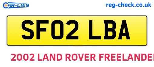 SF02LBA are the vehicle registration plates.