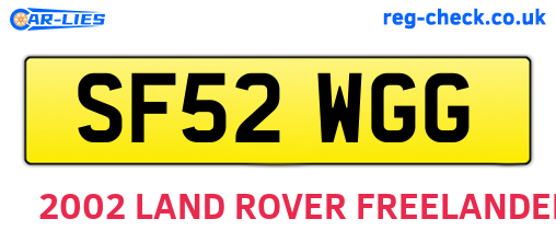SF52WGG are the vehicle registration plates.