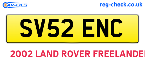 SV52ENC are the vehicle registration plates.