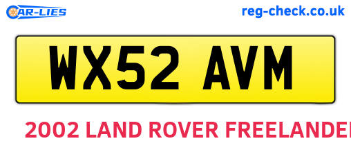 WX52AVM are the vehicle registration plates.