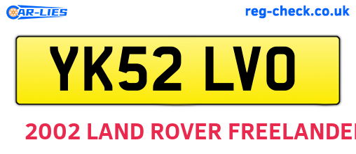 YK52LVO are the vehicle registration plates.