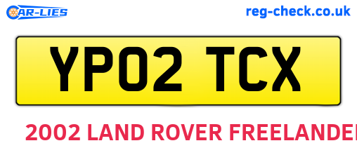YP02TCX are the vehicle registration plates.