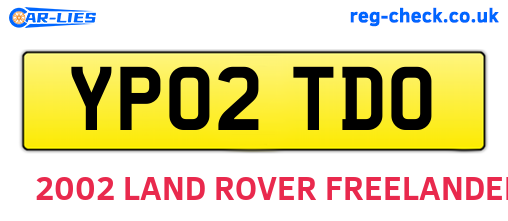 YP02TDO are the vehicle registration plates.