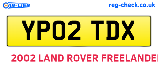 YP02TDX are the vehicle registration plates.