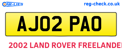 AJ02PAO are the vehicle registration plates.