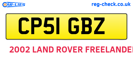 CP51GBZ are the vehicle registration plates.