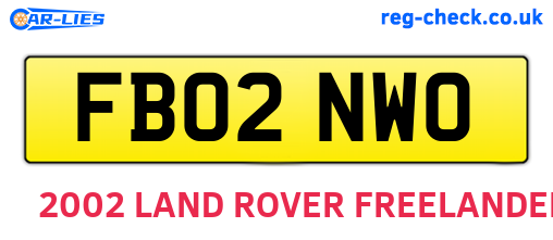 FB02NWO are the vehicle registration plates.