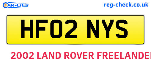 HF02NYS are the vehicle registration plates.