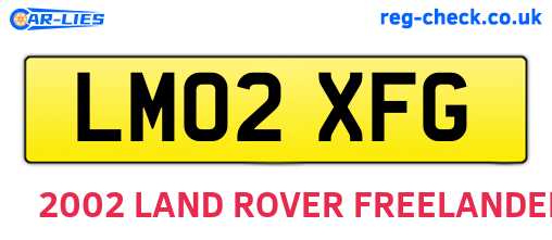 LM02XFG are the vehicle registration plates.