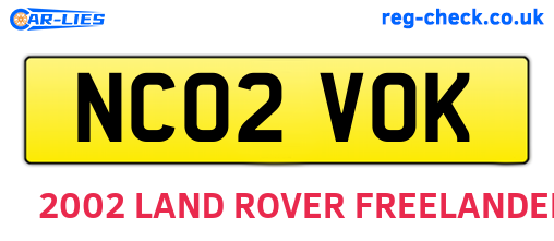 NC02VOK are the vehicle registration plates.