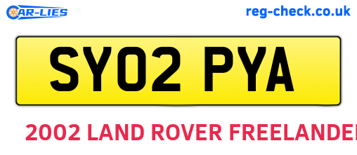 SY02PYA are the vehicle registration plates.