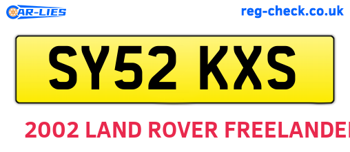 SY52KXS are the vehicle registration plates.