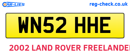 WN52HHE are the vehicle registration plates.