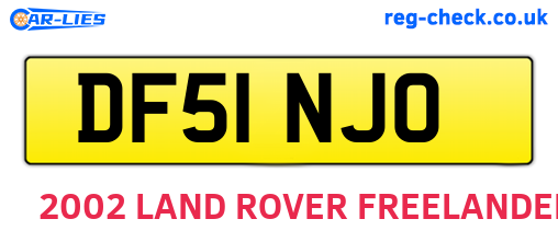 DF51NJO are the vehicle registration plates.