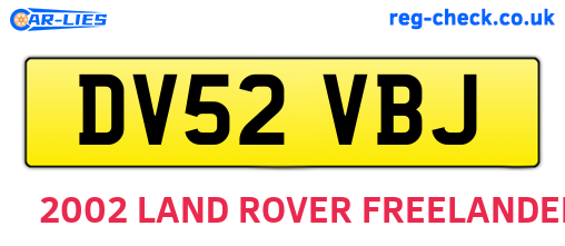 DV52VBJ are the vehicle registration plates.