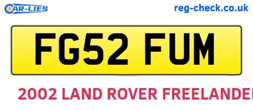 FG52FUM are the vehicle registration plates.