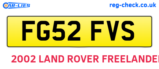 FG52FVS are the vehicle registration plates.