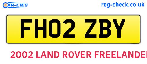 FH02ZBY are the vehicle registration plates.