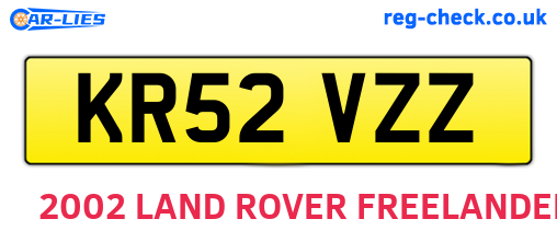 KR52VZZ are the vehicle registration plates.