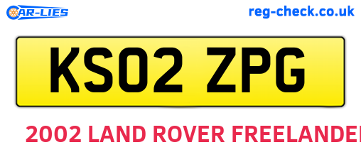 KS02ZPG are the vehicle registration plates.