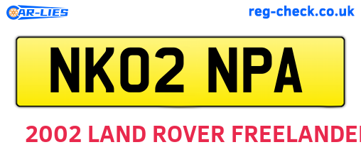 NK02NPA are the vehicle registration plates.