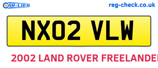 NX02VLW are the vehicle registration plates.