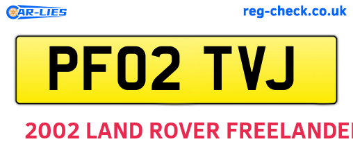 PF02TVJ are the vehicle registration plates.