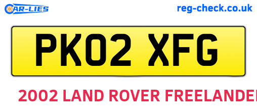 PK02XFG are the vehicle registration plates.