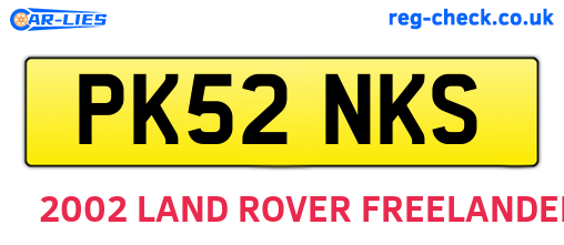 PK52NKS are the vehicle registration plates.