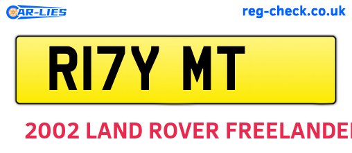 R17YMT are the vehicle registration plates.