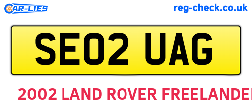 SE02UAG are the vehicle registration plates.