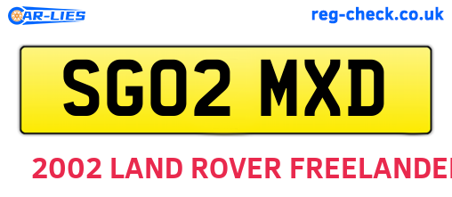 SG02MXD are the vehicle registration plates.