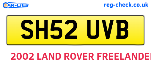 SH52UVB are the vehicle registration plates.