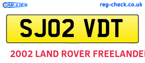 SJ02VDT are the vehicle registration plates.