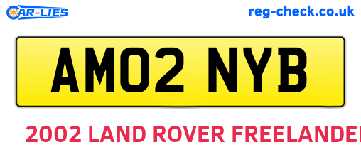 AM02NYB are the vehicle registration plates.