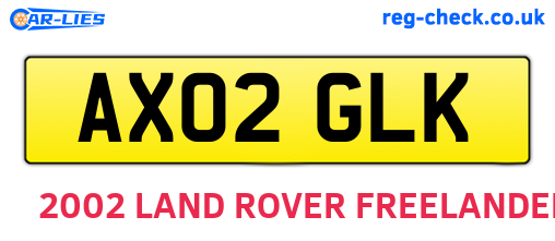 AX02GLK are the vehicle registration plates.
