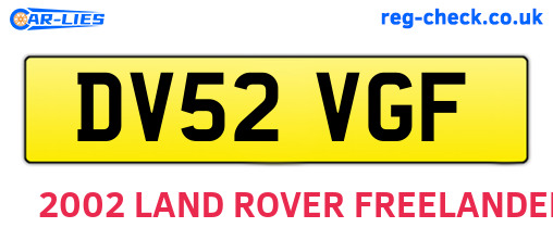 DV52VGF are the vehicle registration plates.