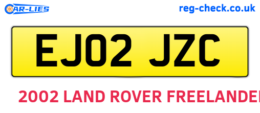 EJ02JZC are the vehicle registration plates.
