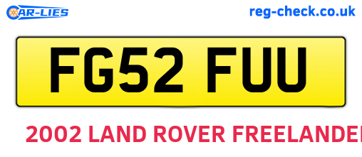 FG52FUU are the vehicle registration plates.