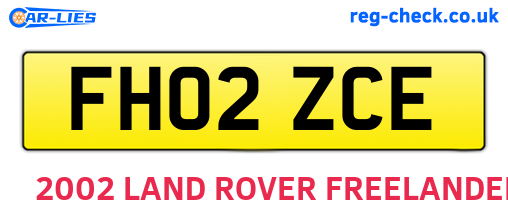 FH02ZCE are the vehicle registration plates.