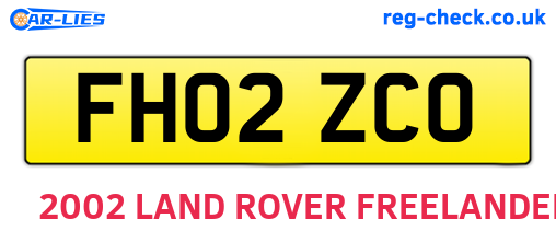 FH02ZCO are the vehicle registration plates.