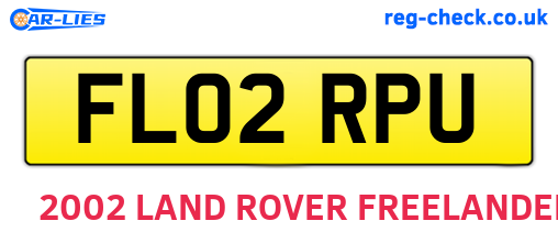 FL02RPU are the vehicle registration plates.
