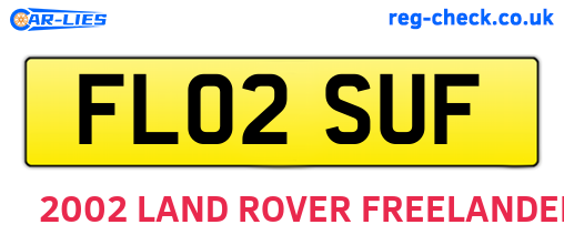 FL02SUF are the vehicle registration plates.
