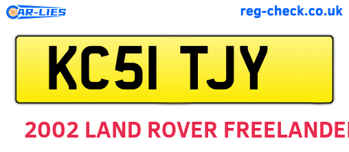 KC51TJY are the vehicle registration plates.