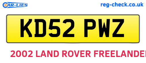 KD52PWZ are the vehicle registration plates.
