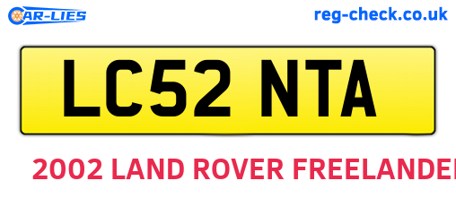 LC52NTA are the vehicle registration plates.